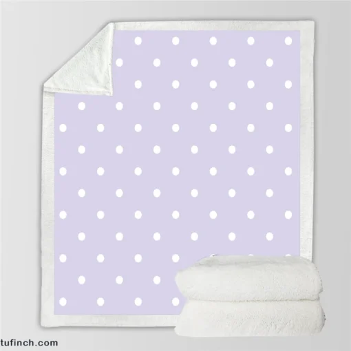 Tiny Polka Dots On Light Purple Sherpa Fleece Blanket