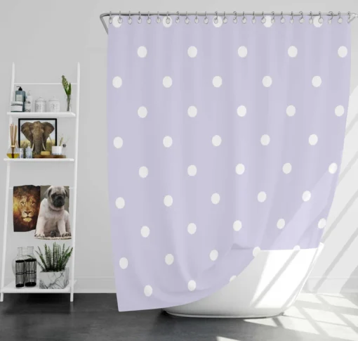 Tiny Polka Dots On Light Purple Shower Curtain