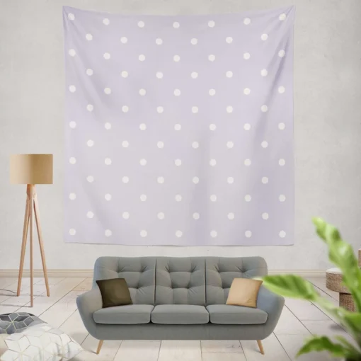 Tiny Polka Dots On Light Purple Wall Tapestry