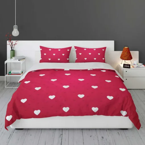 Tiny Polka Dots Romantic Little Hearts Bedding Set 1