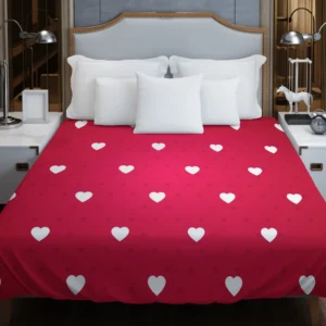 Tiny Polka Dots Romantic Little Hearts Duvet Cover