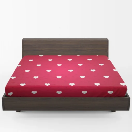 Tiny Polka Dots Romantic Little Hearts Fitted Sheet 1