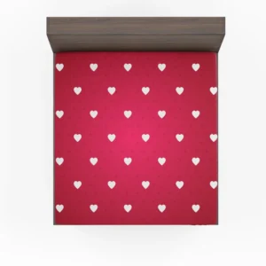 Tiny Polka Dots Romantic Little Hearts Fitted Sheet