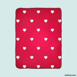 Tiny Polka Dots Romantic Little Hearts Fleece Blanket 1