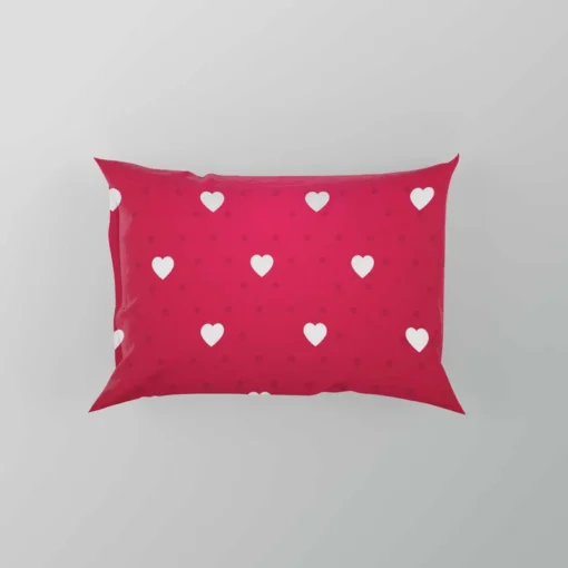 Tiny Polka Dots Romantic Little Hearts Pillow Case