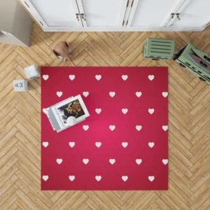 Tiny Polka Dots Romantic Little Hearts Rug