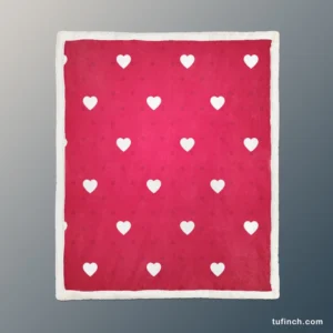 Tiny Polka Dots Romantic Little Hearts Sherpa Fleece Blanket 1