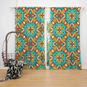 Traditional Ethnic Floral Pattern Curtain