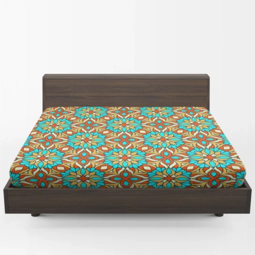 Traditional Ethnic Floral Pattern Fitted Sheet 1