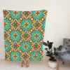 Traditional Ethnic Floral Pattern Fleece Blanket