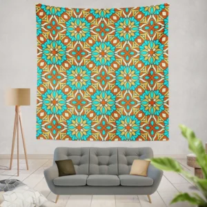 Traditional Ethnic Floral Pattern Wall Tapestry