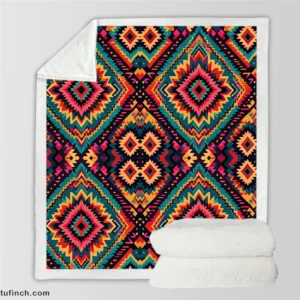 Traditional Ethnic Pattern Sherpa Fleece Blanket