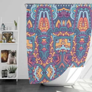 Traditional Ethnic Striped Texture Shower Curtain