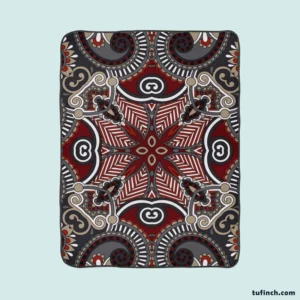 Traditional Floral Paisley Design Fleece Blanket 1