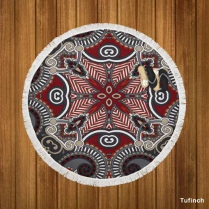 Traditional Floral Paisley Design Round Beach Towel