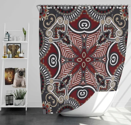 Traditional Floral Paisley Design Shower Curtain