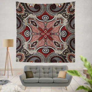 Traditional Floral Paisley Design Wall Tapestry