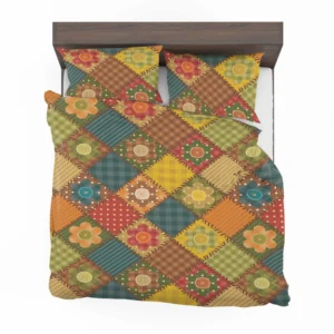 Traditional Floral Patchwork Background Bedding Set 2