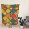 Traditional Floral Patchwork Background Fleece Blanket