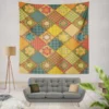 Traditional Floral Patchwork Background Wall Tapestry