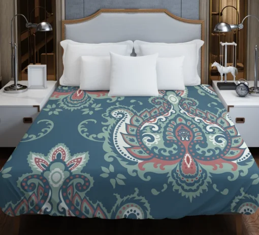 Traditional Indian Damask Pattern Duvet Cover