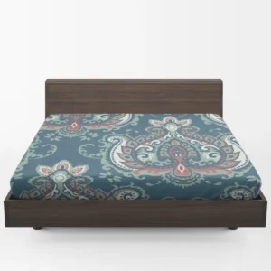 Traditional Indian Damask Pattern Fitted Sheet 1