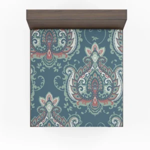 Traditional Indian Damask Pattern Fitted Sheet