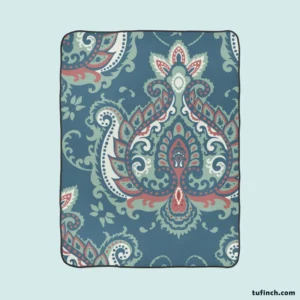 Traditional Indian Damask Pattern Fleece Blanket 1