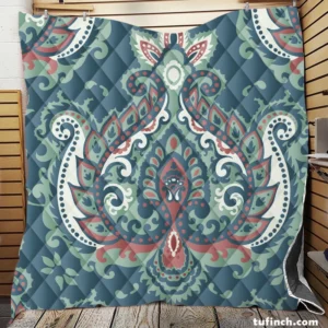 Traditional Indian Damask Pattern Quilt Blanket