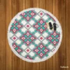 Traditional Indian Ikat Design Round Beach Towel