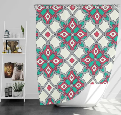 Traditional Indian Ikat Design Shower Curtain