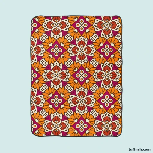 Traditional Indian Seamless Design Fleece Blanket 1