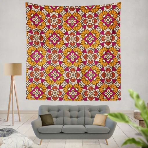 Traditional Indian Seamless Design Wall Tapestry