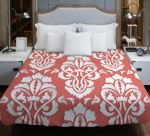 Traditional Japanese Damask Design Duvet Cover