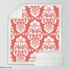 Traditional Japanese Damask Design Sherpa Fleece Blanket