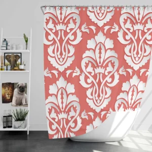 Traditional Japanese Damask Design Shower Curtain