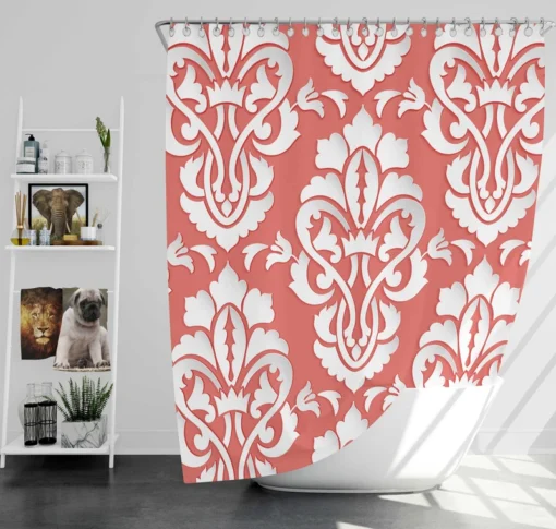 Traditional Japanese Damask Design Shower Curtain