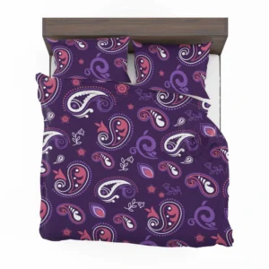 Traditional Little Purple Pink Paisley Bedding Set 2