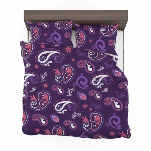 Traditional Little Purple Pink Paisley Bedding Set 2