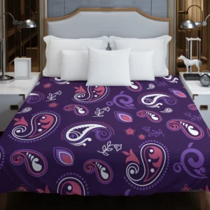 Traditional Little Purple Pink Paisley Duvet Cover