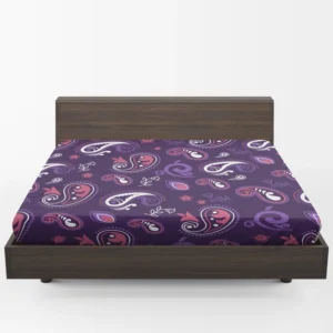 Traditional Little Purple Pink Paisley Fitted Sheet 1