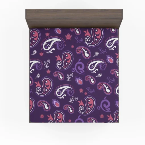 Traditional Little Purple Pink Paisley Fitted Sheet