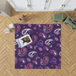 Traditional Little Purple Pink Paisley Rug