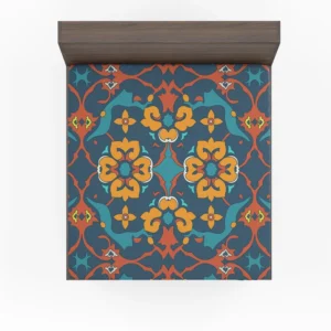 Traditional Morocco Folk Design Fitted Sheet