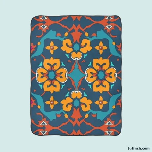 Traditional Morocco Folk Design Fleece Blanket 1