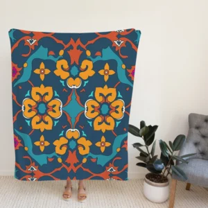 Traditional Morocco Folk Design Fleece Blanket