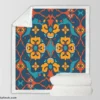 Traditional Morocco Folk Design Sherpa Fleece Blanket