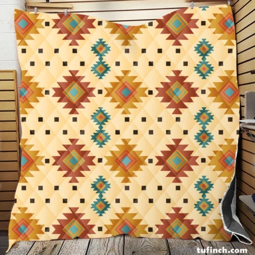 Traditional Native American Design Quilt Blanket