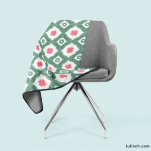 Trendy Green Pink Design Fleece Blanket 2