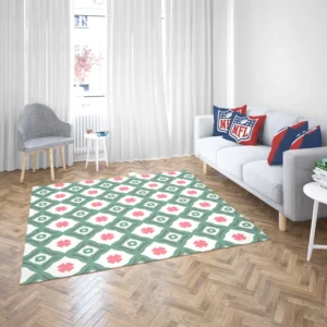 Trendy Green Pink Design Rug 2